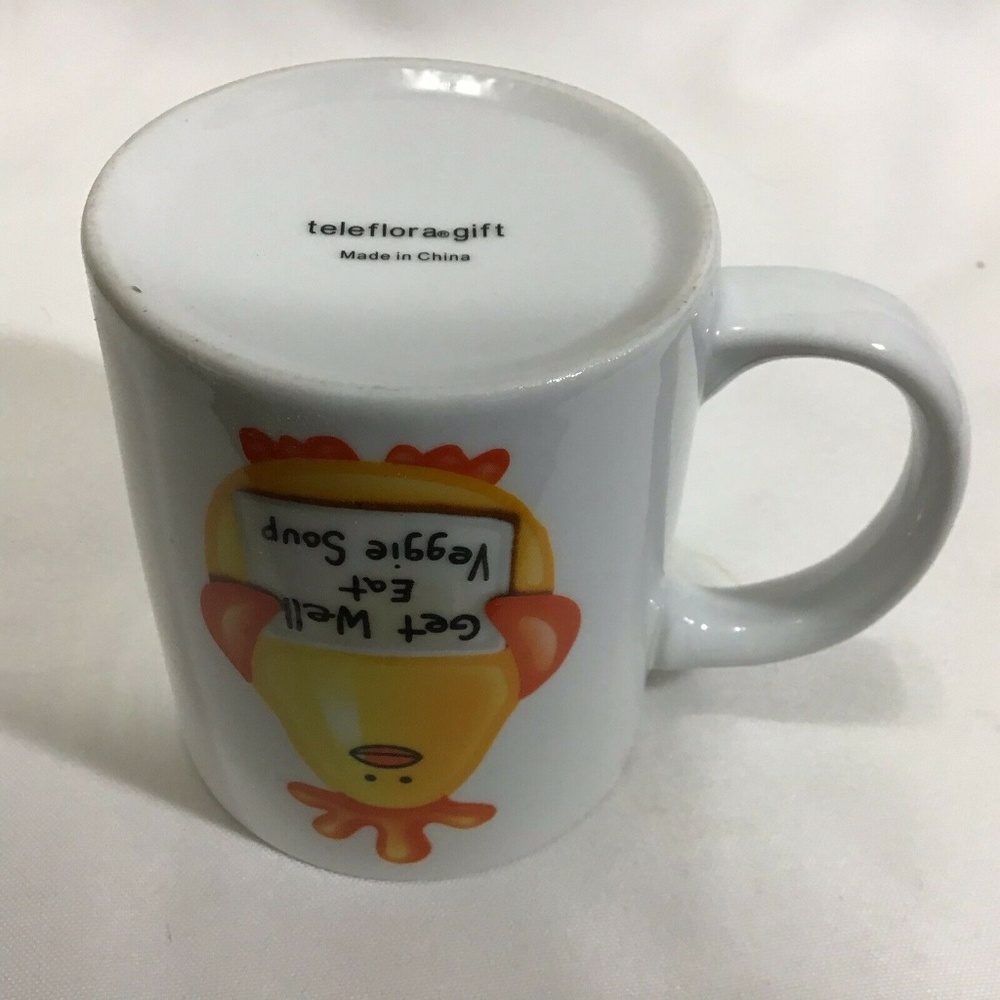 Chicken Teleflora Mug Get Well Eat Veggie Soup Veg - Picture 5 of 5